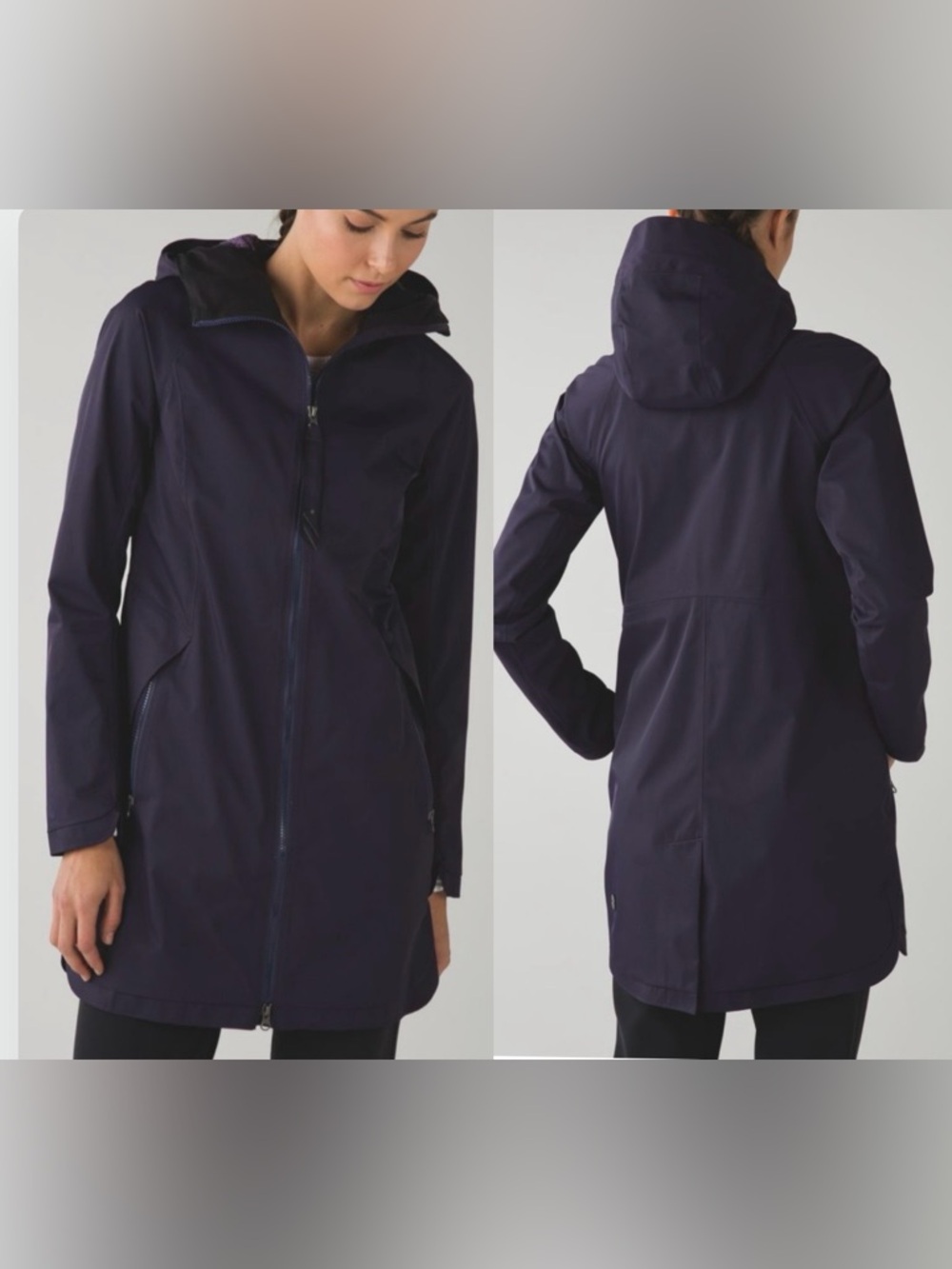 Lululemon Definitely Raining Jacket in Black Grape size 4